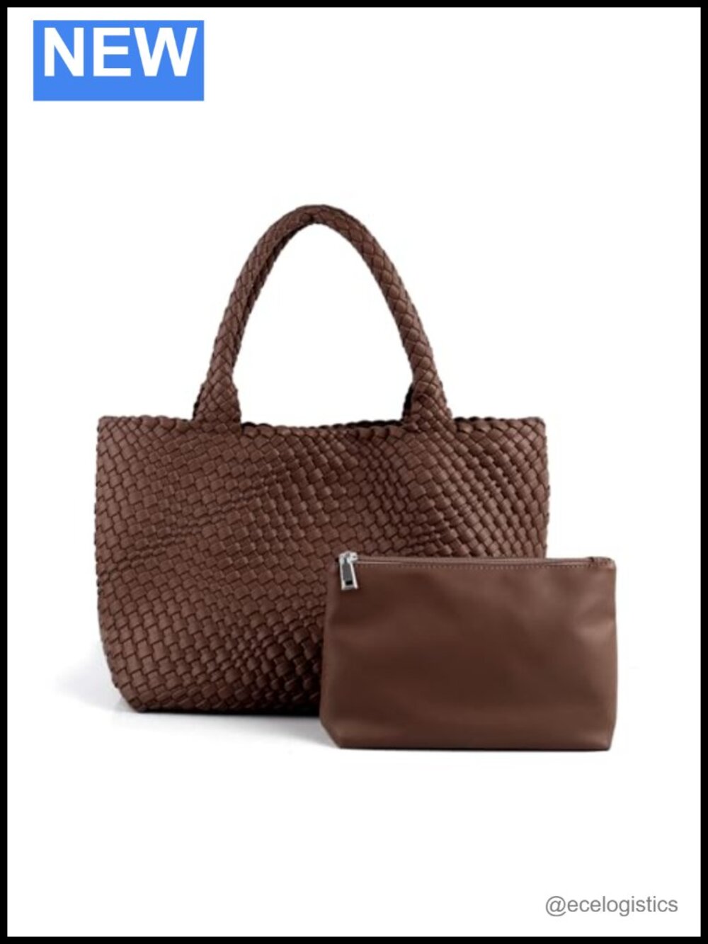 Handmade Woven Vegan Leather Hobo Satchel Tote with Pouch
